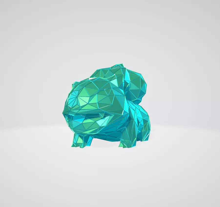 Pokemon Bulbasaur WIREFRAME VORONOI WIREMESH MESH 3D print model_0