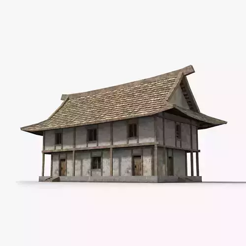Ancient house x7 Low-poly 3D model