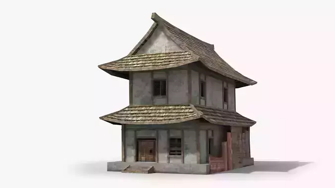 Ancient house x9 Low-poly 3D model