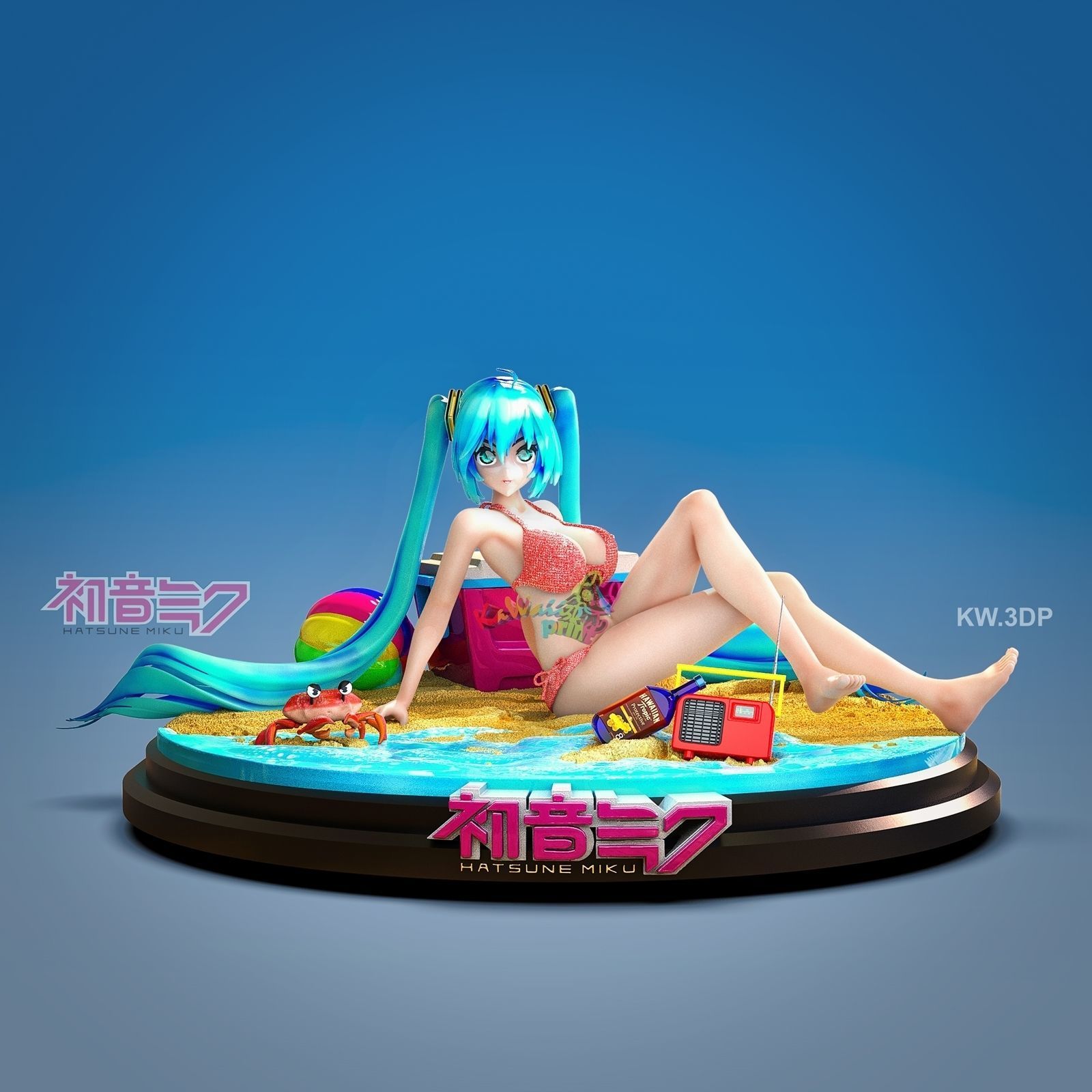 Miku fan  3D print model_2