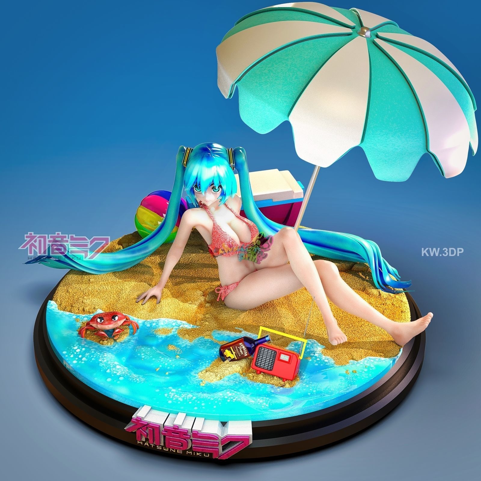 Miku fan  3D print model_3