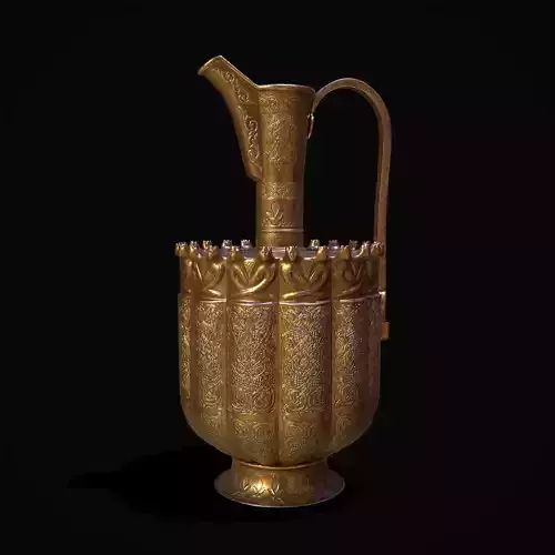 Medieval Gold and Silver Wine Decanter Low-poly 3D model