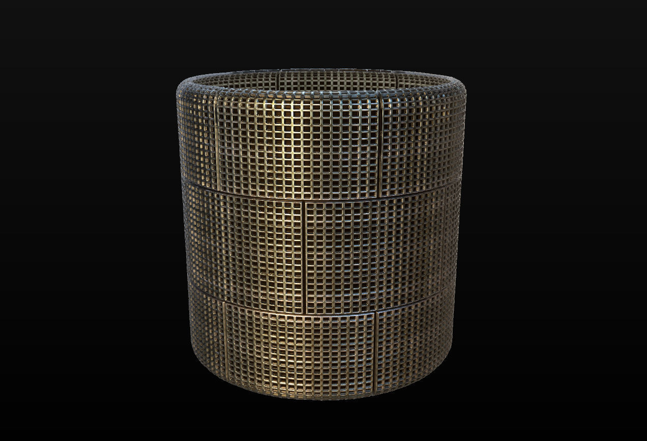 10 Seamless Metal Panels and Grids PBR Materials - Set 1 Texture_21