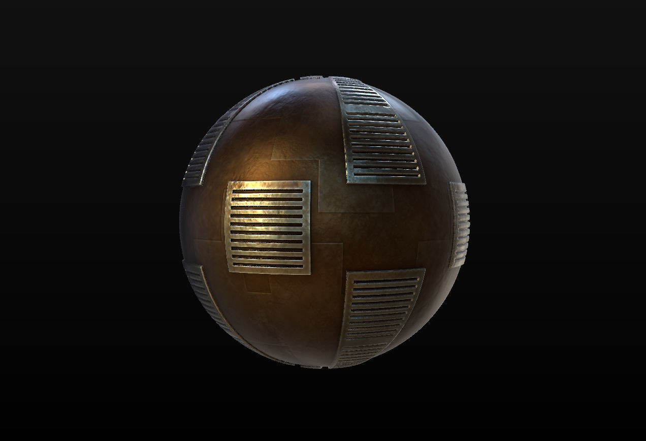 10 Seamless Metal Panels and Grids PBR Materials - Set 1 Texture_13