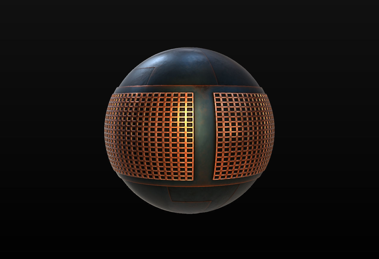 10 Seamless Metal Panels and Grids PBR Materials - Set 1 Texture_22