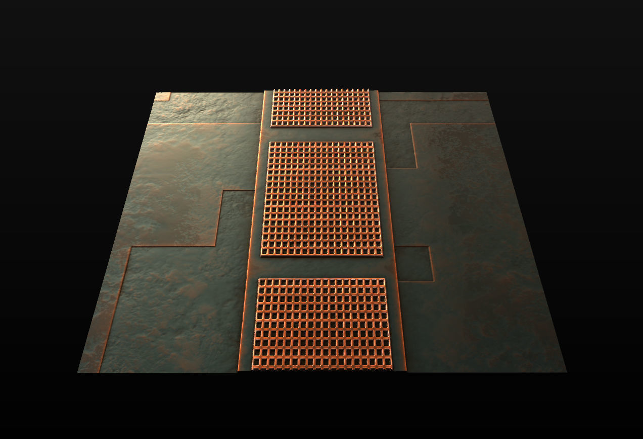 10 Seamless Metal Panels and Grids PBR Materials - Set 1 Texture_23
