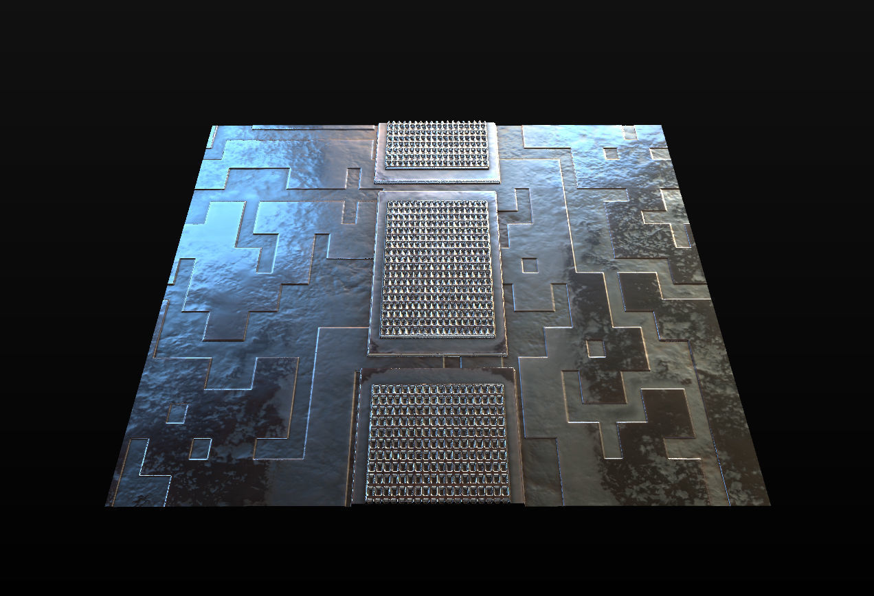 10 Seamless Metal Panels and Grids PBR Materials - Set 1 Texture_26