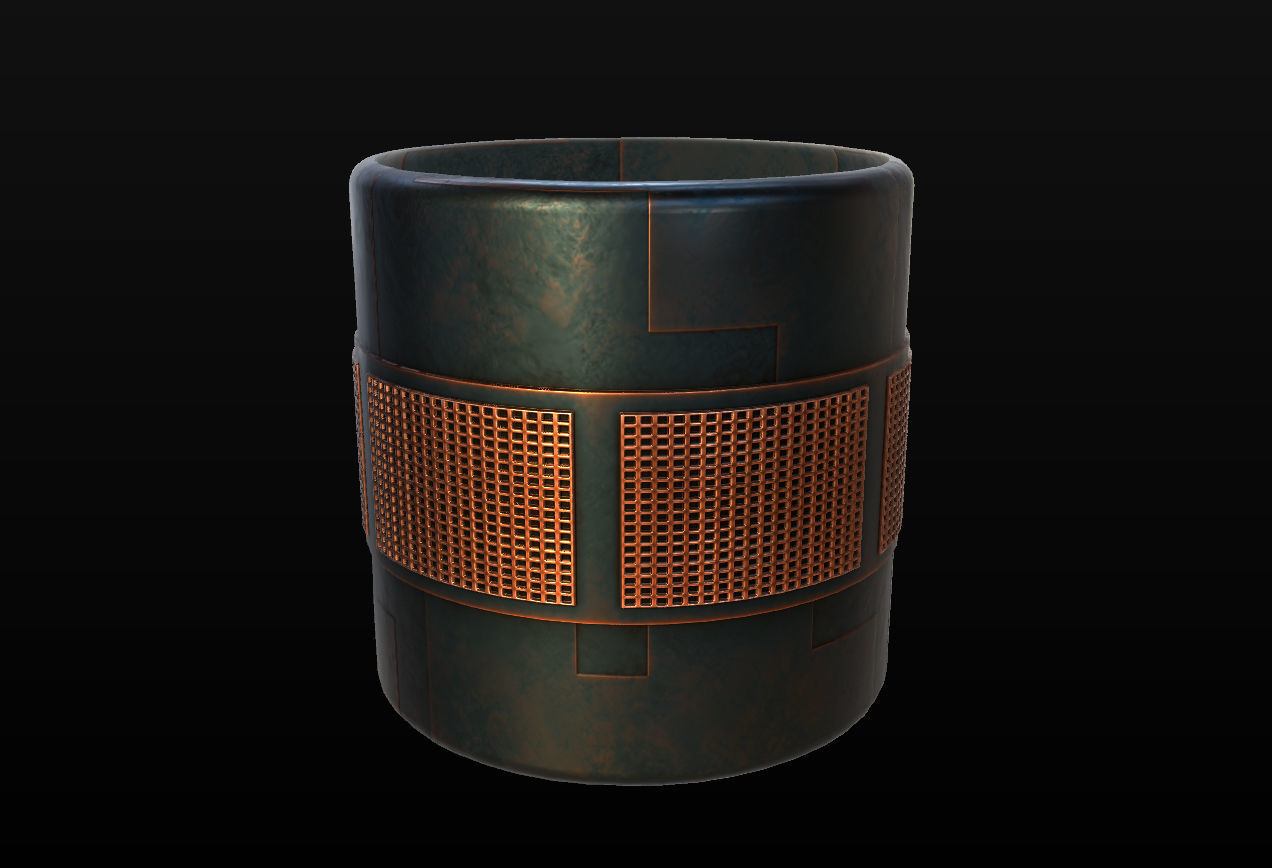 10 Seamless Metal Panels and Grids PBR Materials - Set 1 Texture_24