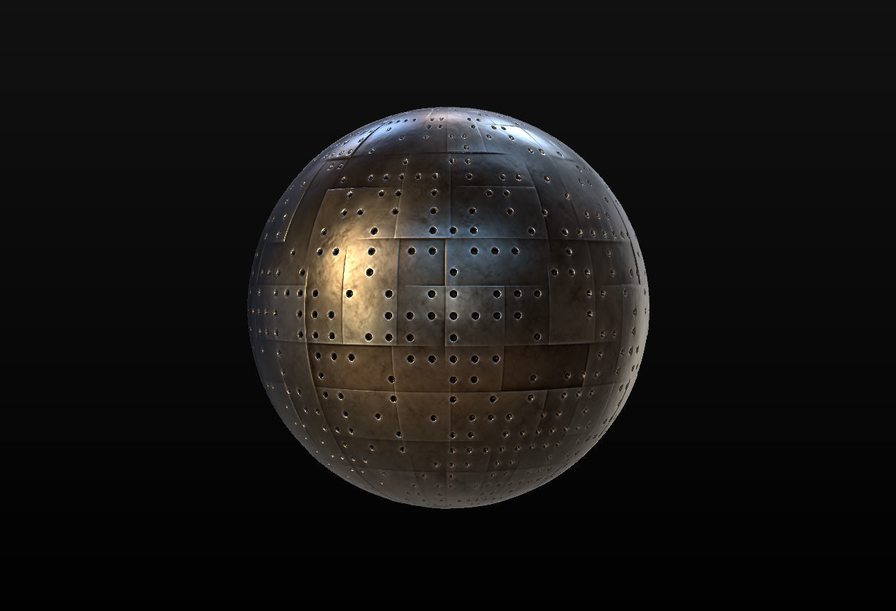 10 Seamless Metal Panels and Grids PBR Materials - Set 1 Texture_10