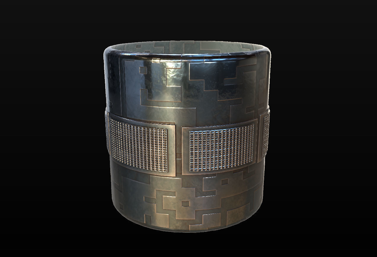 10 Seamless Metal Panels and Grids PBR Materials - Set 1 Texture_27