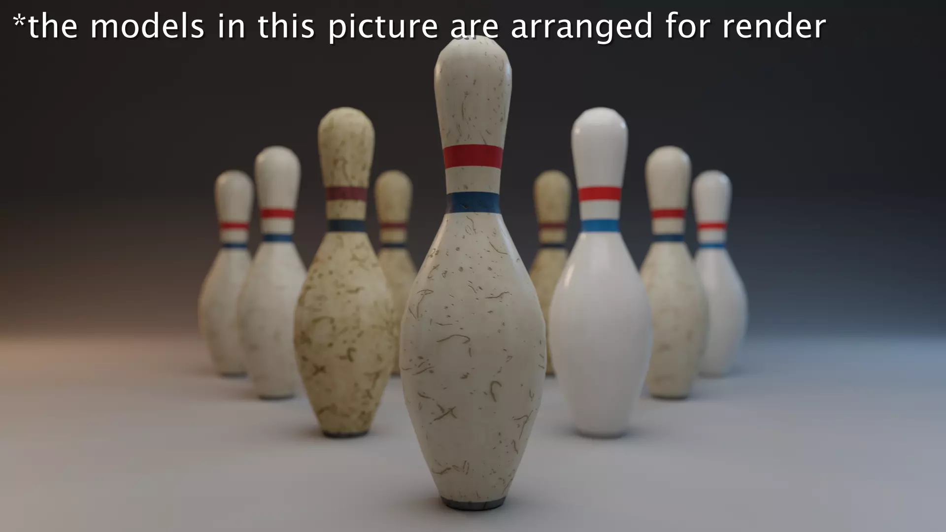 Bowling Pins Low-poly 3D model