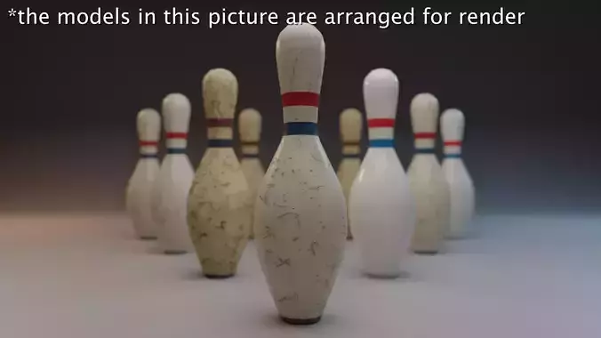 Bowling Pins Low-poly 3D model