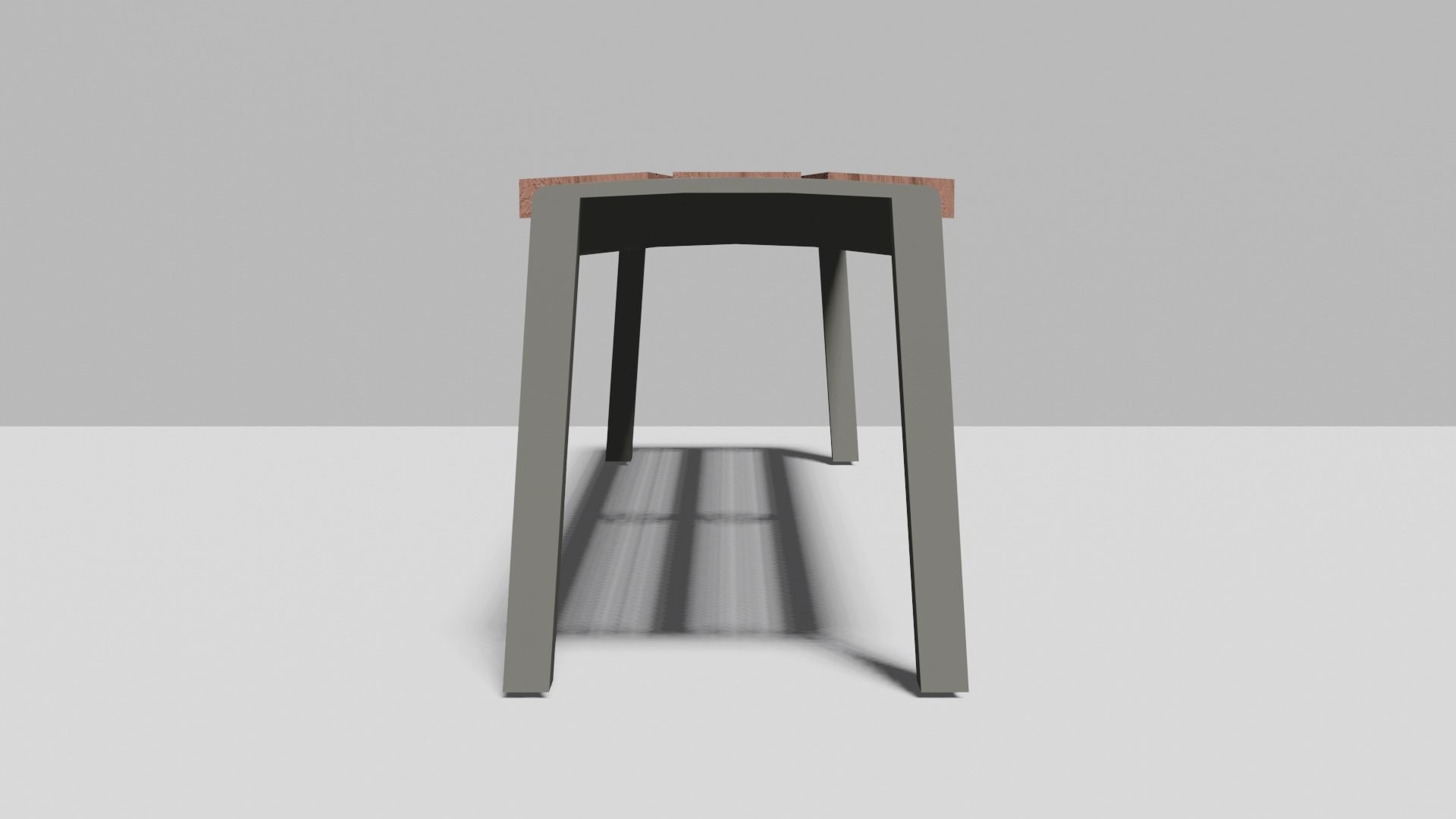 Street modern Bench Low-poly 3D model_3