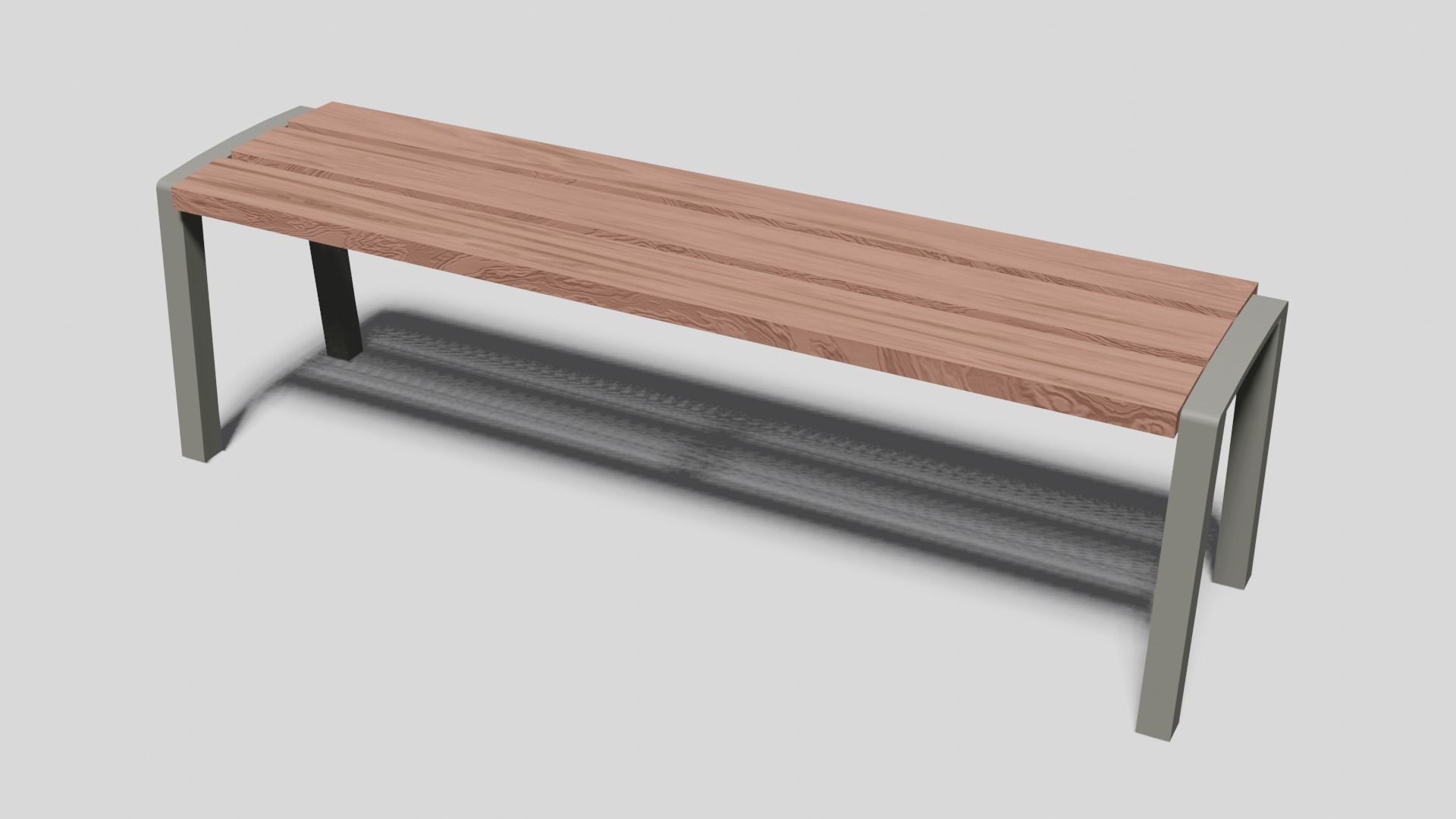 Street modern Bench Low-poly 3D model_1