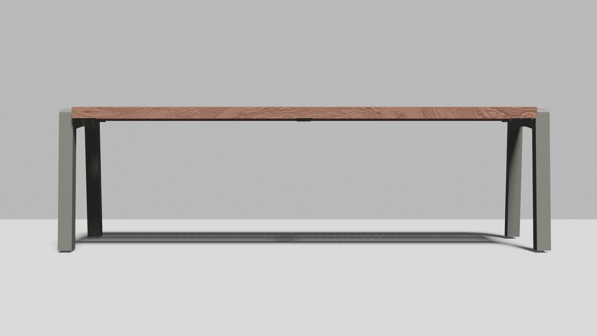 Street modern Bench Low-poly 3D model_2