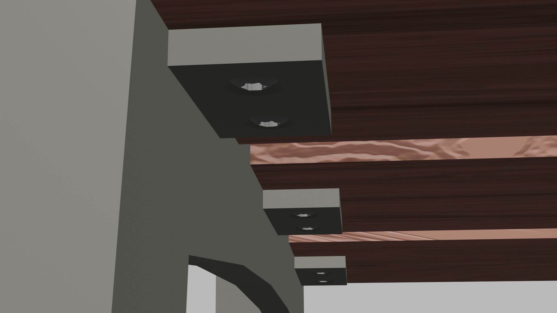 Street modern Bench Low-poly 3D model_6