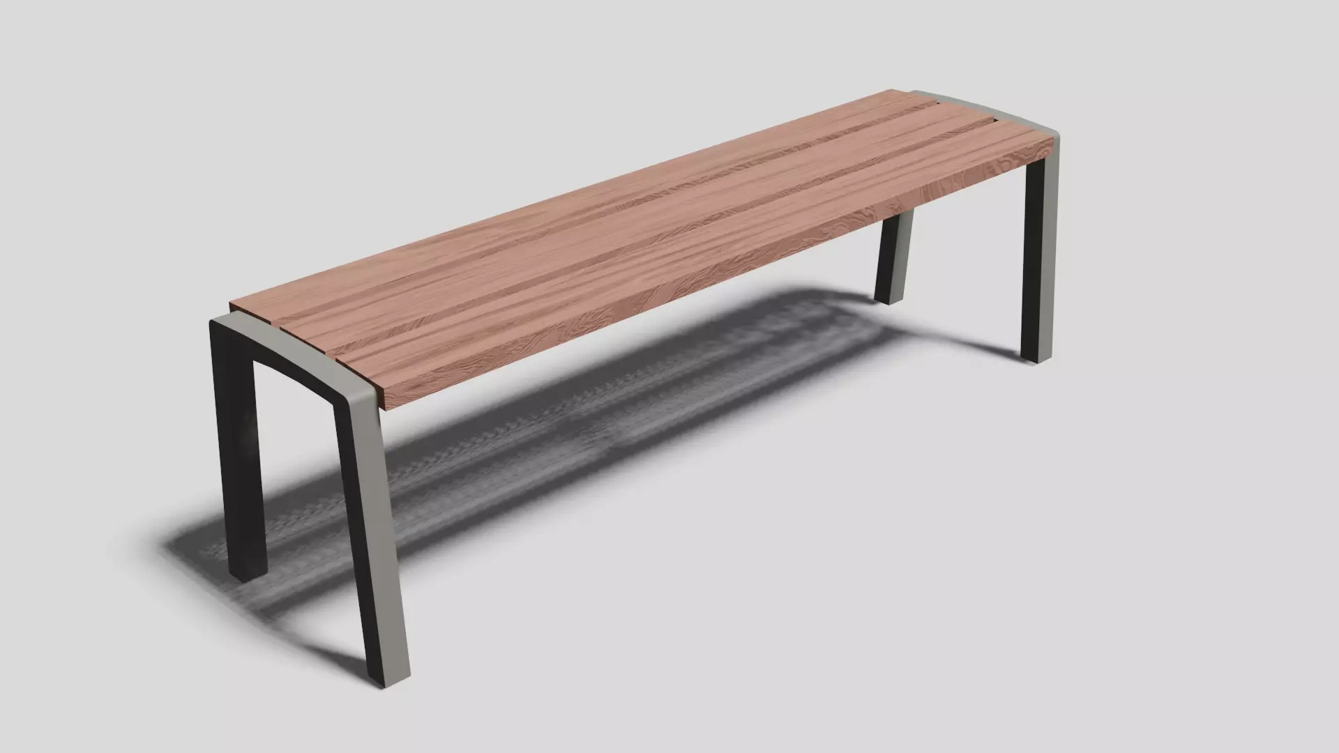 Street modern Bench Low-poly 3D model_0