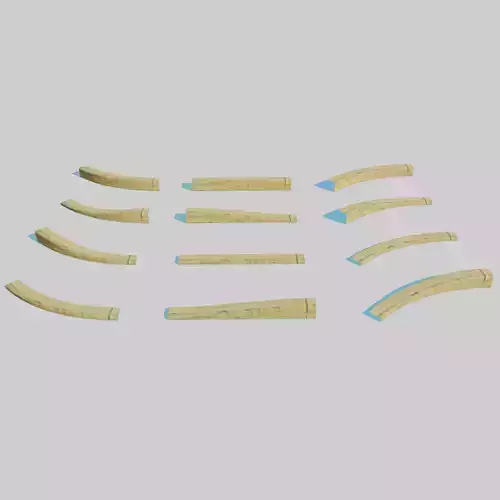 Yellow Curb Pack Low-poly 3D model