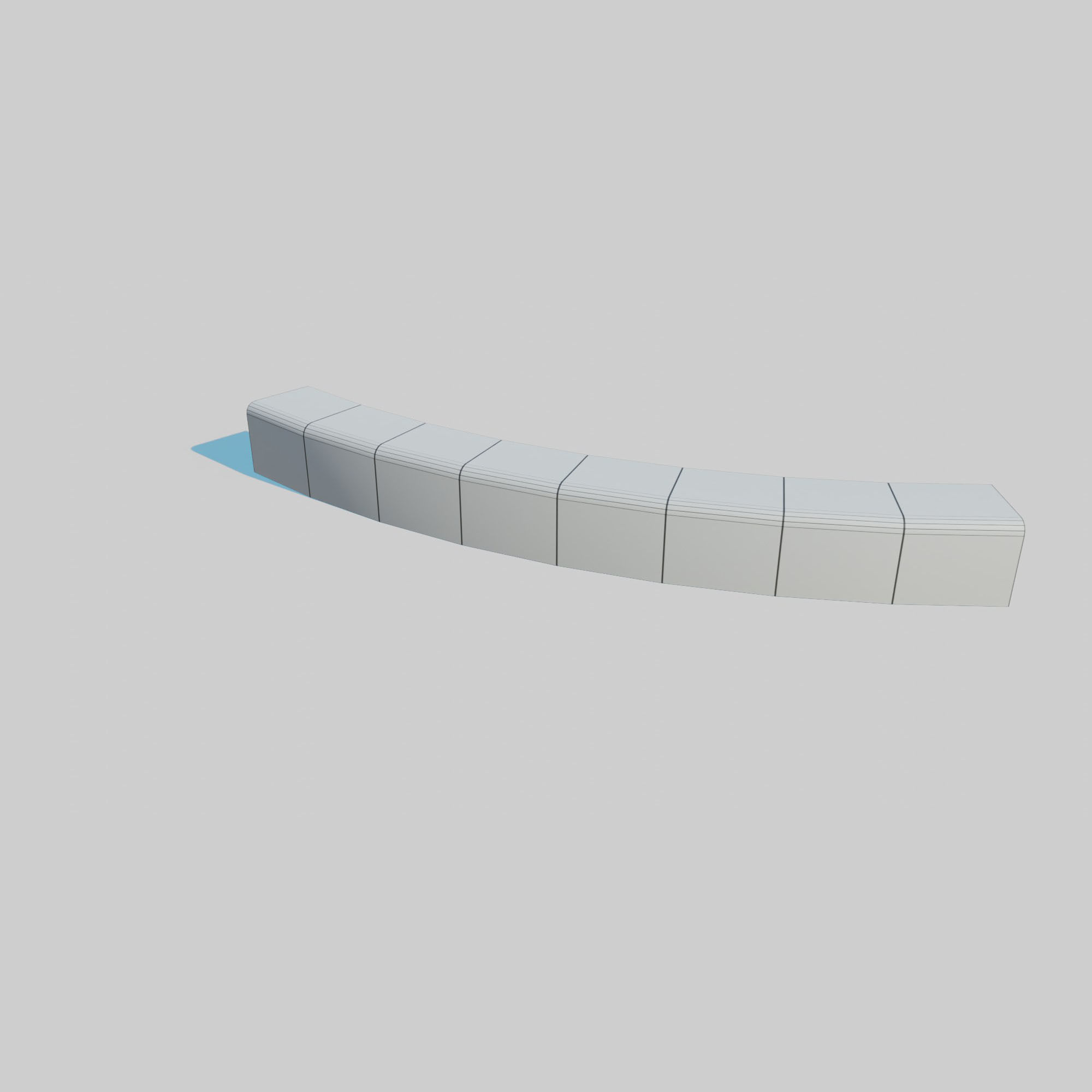 Yellow Curb Pack Low-poly 3D model_15