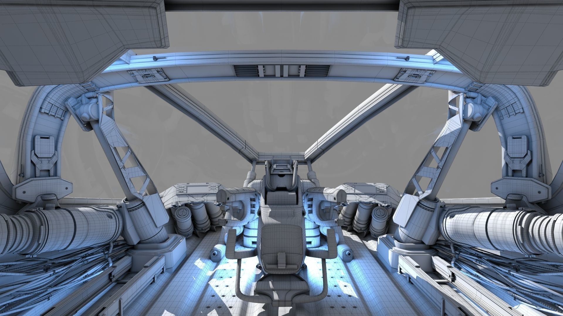 Spaceship Cockpit v2 3D model_7