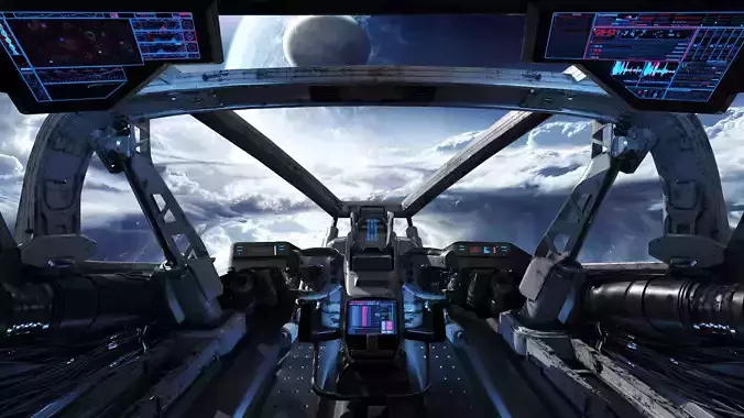Spaceship Cockpit v2 3D model