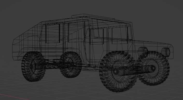 Low Poly Humvee military vehicle Low-poly 3D model_5