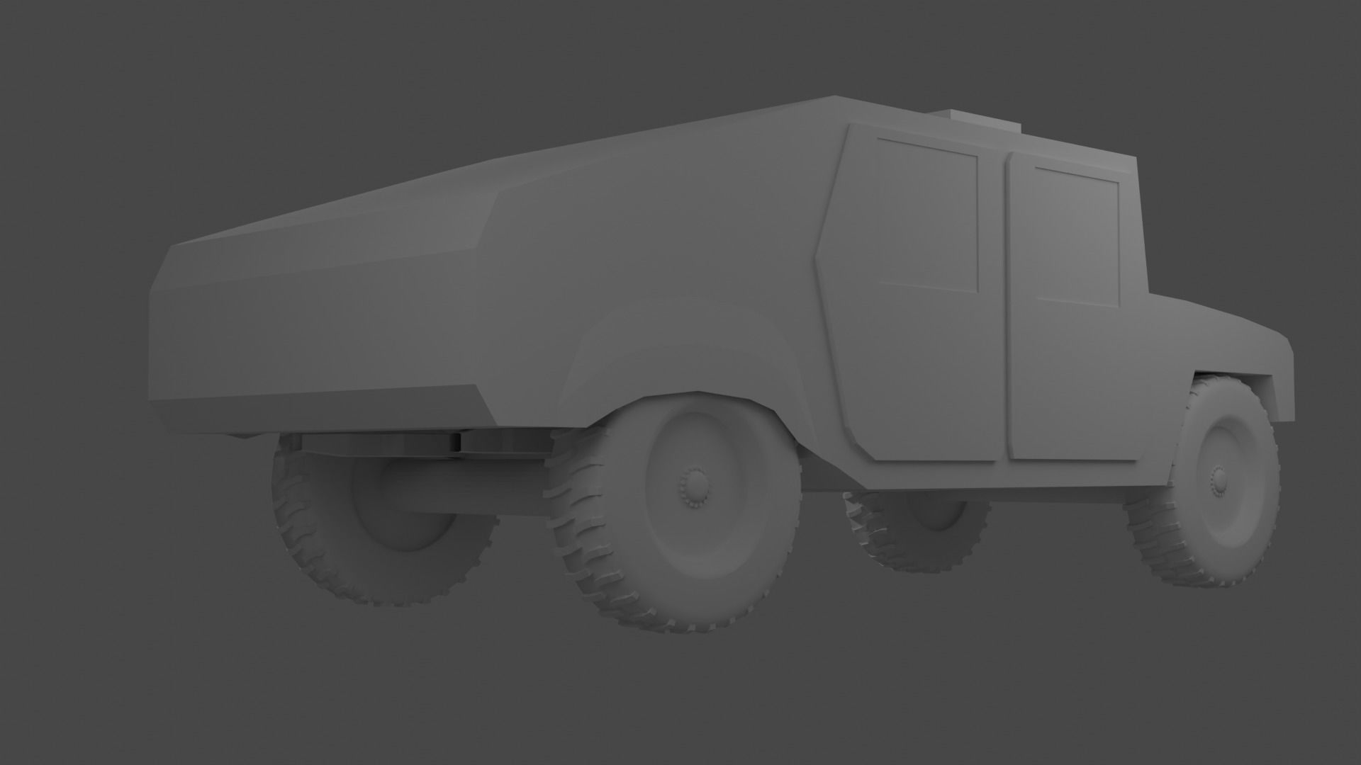 Low Poly Humvee military vehicle Low-poly 3D model_2