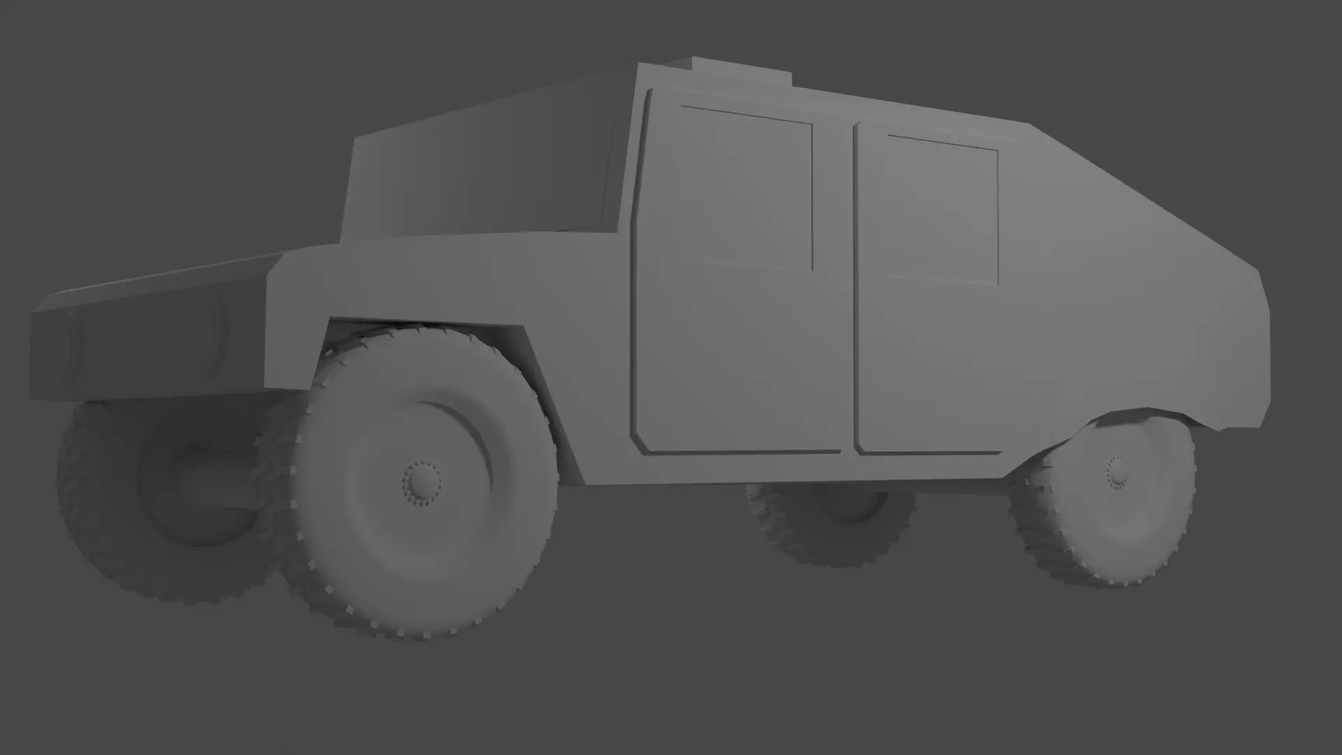 Low Poly Humvee military vehicle Low-poly 3D model_0