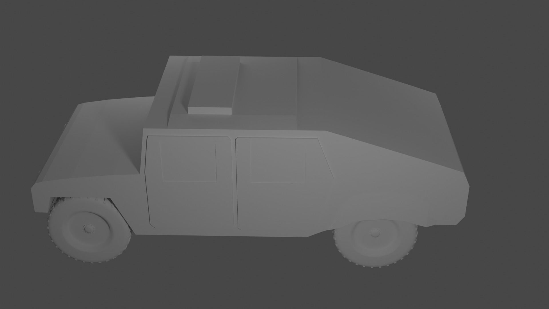 Low Poly Humvee military vehicle Low-poly 3D model_3