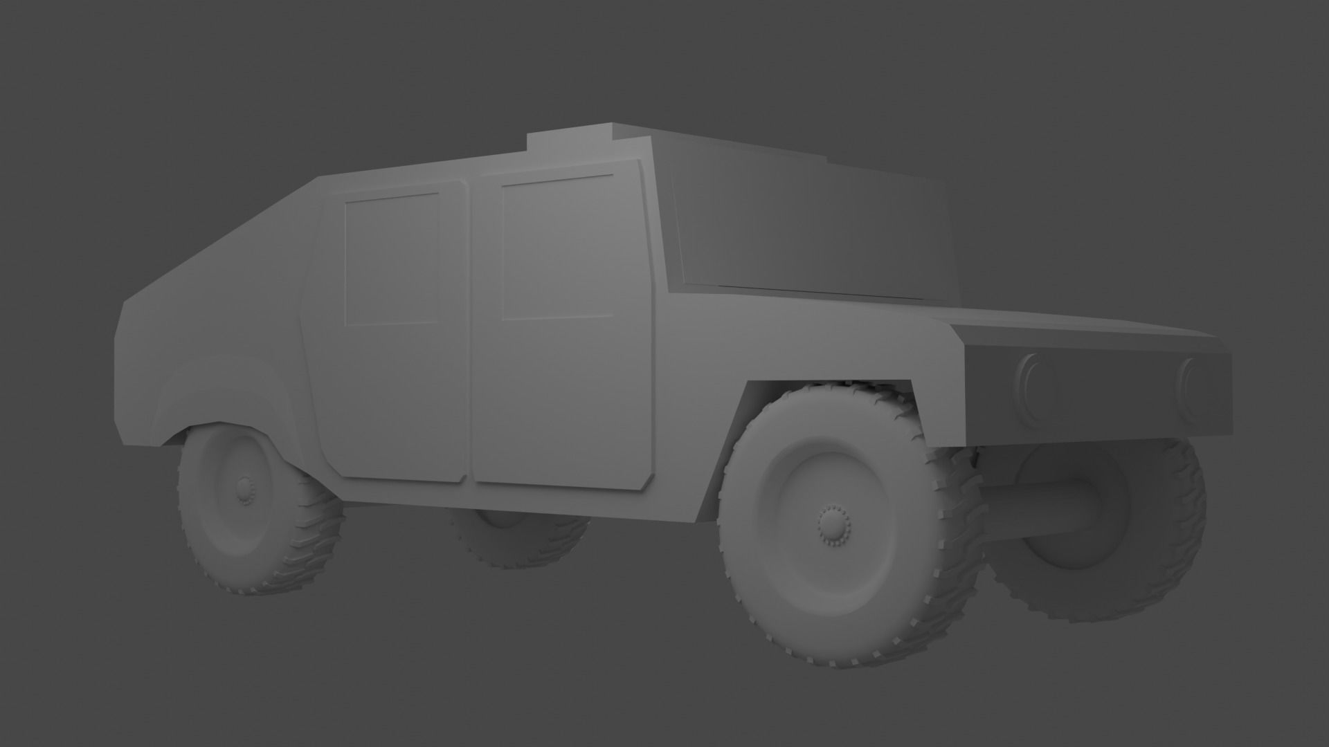 Low Poly Humvee military vehicle Low-poly 3D model_1