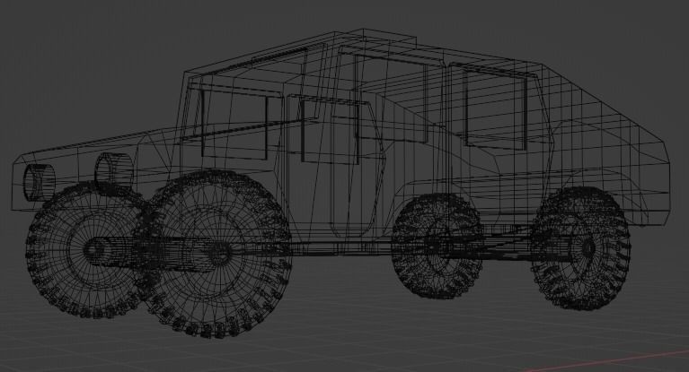 Low Poly Humvee military vehicle Low-poly 3D model_4
