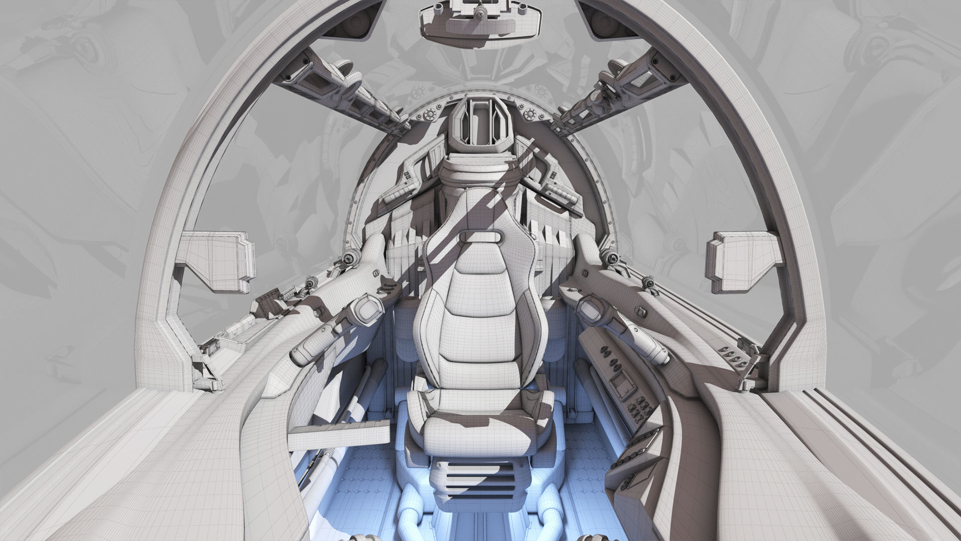 Spaceship Cockpit v4 3D model_17
