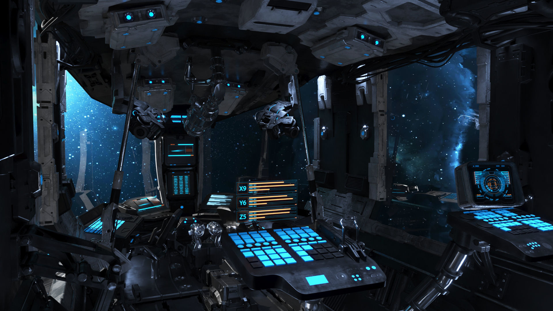 Spaceship Cockpit v5 3D model_1