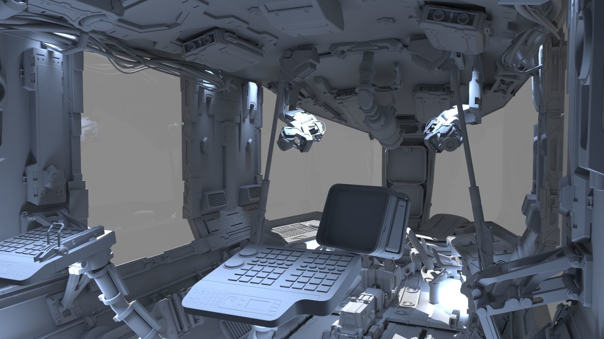 Spaceship Cockpit v5 3D model_9