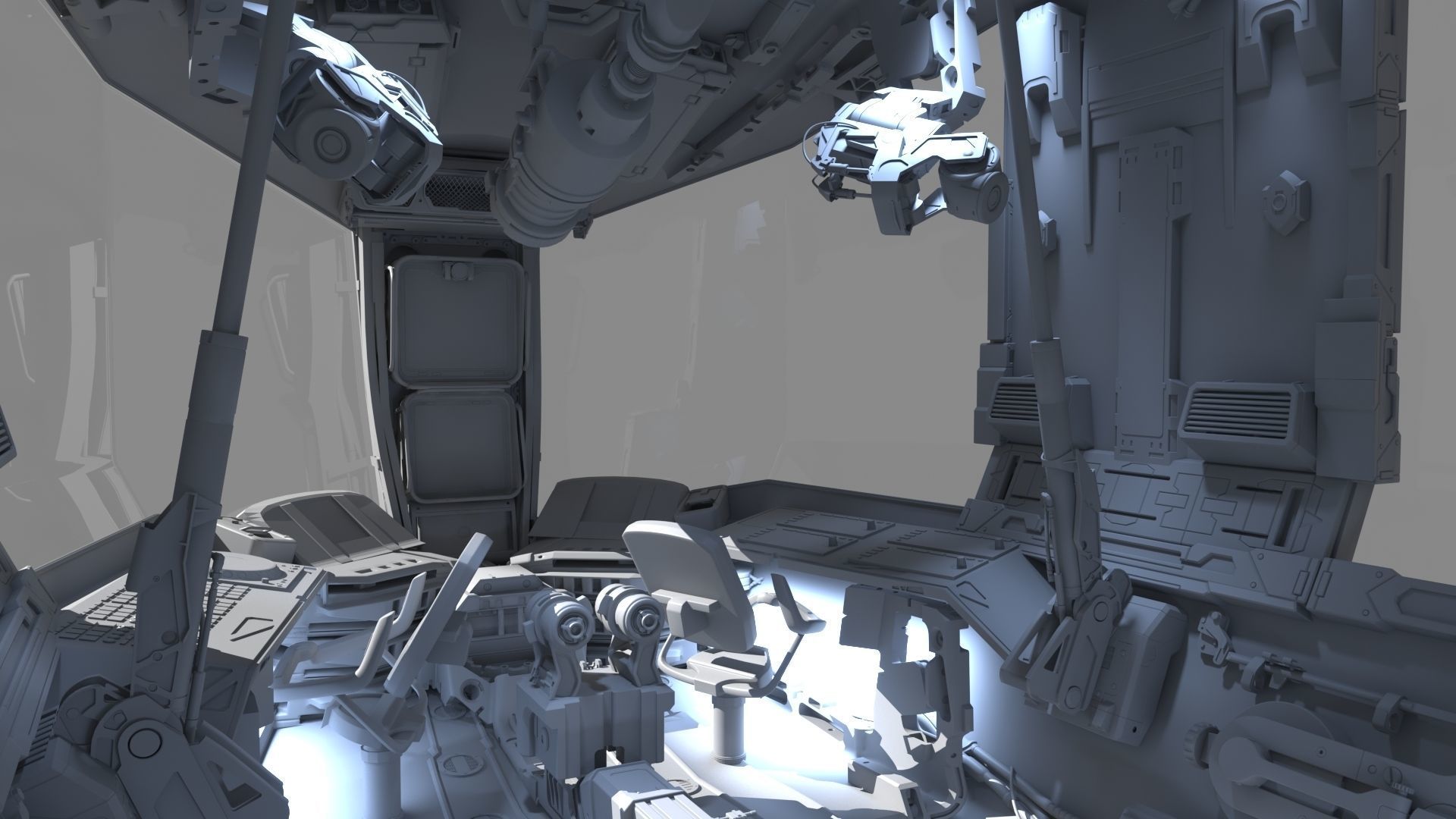 Spaceship Cockpit v5 3D model_12