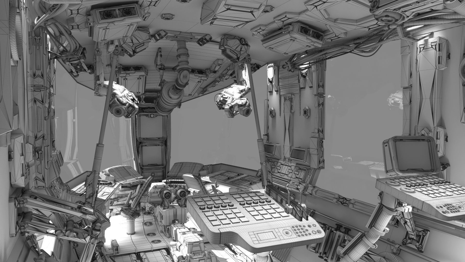 Spaceship Cockpit v5 3D model_14