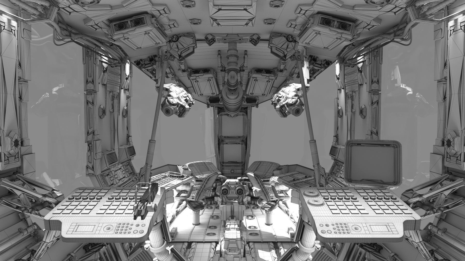 Spaceship Cockpit v5 3D model_13