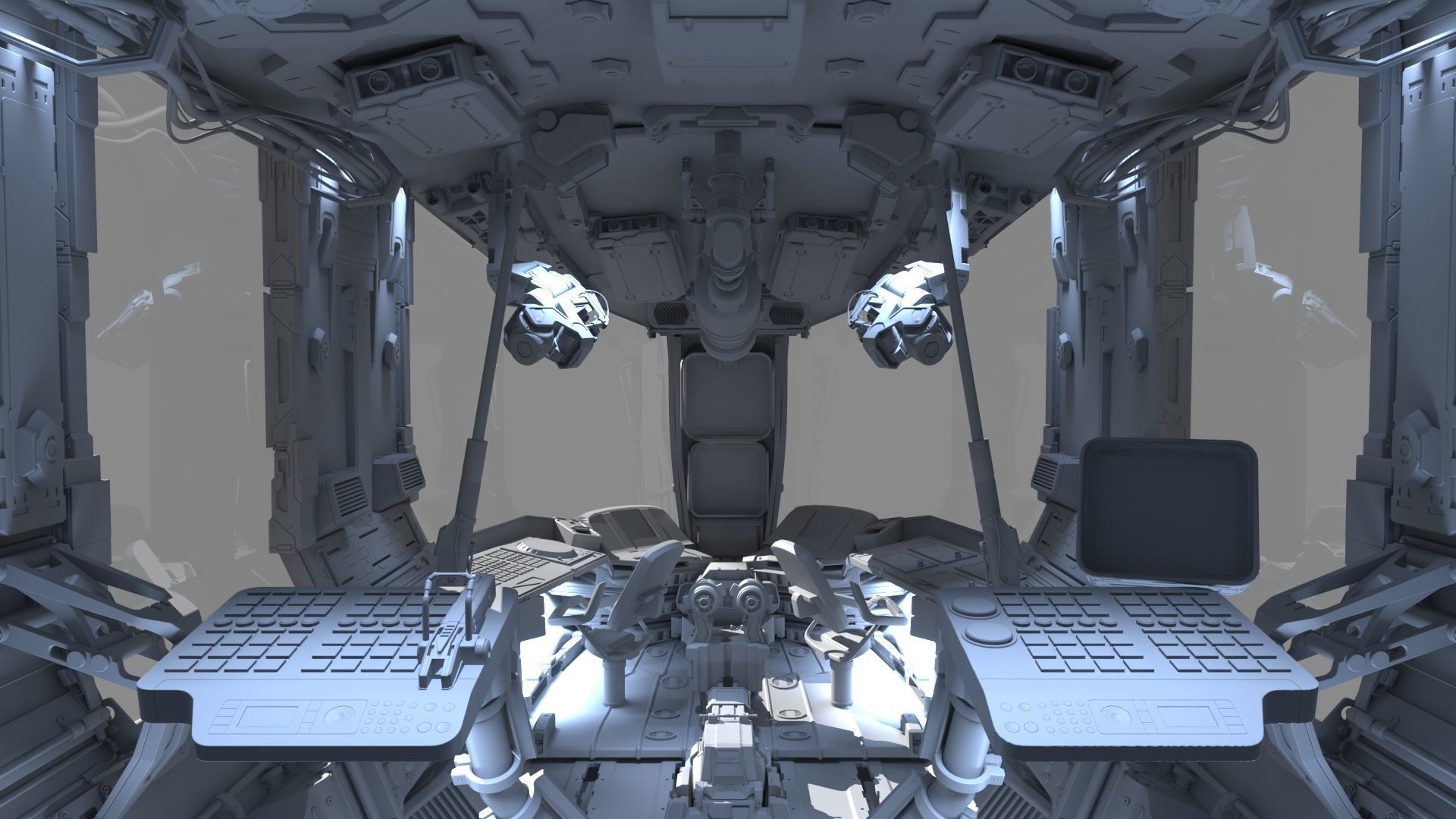 Spaceship Cockpit v5 3D model_7