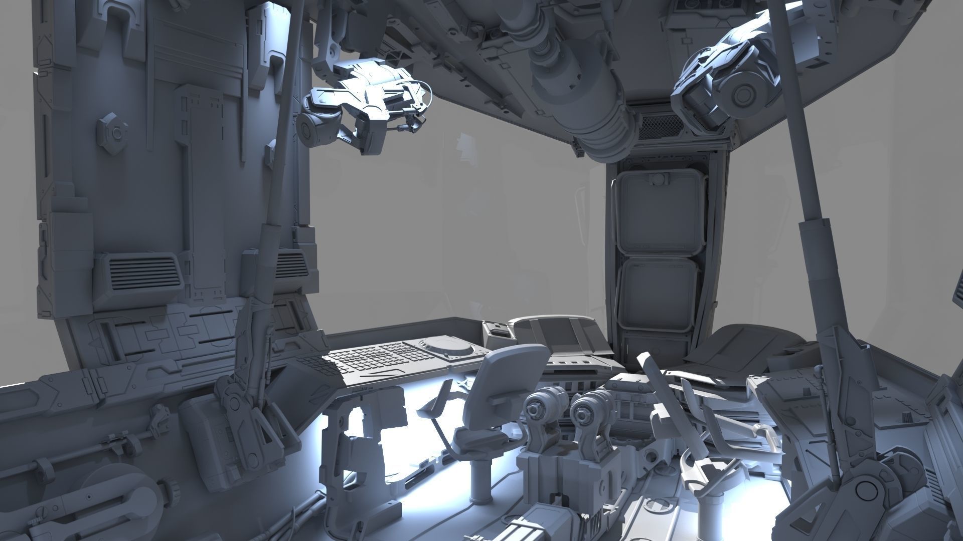 Spaceship Cockpit v5 3D model_11