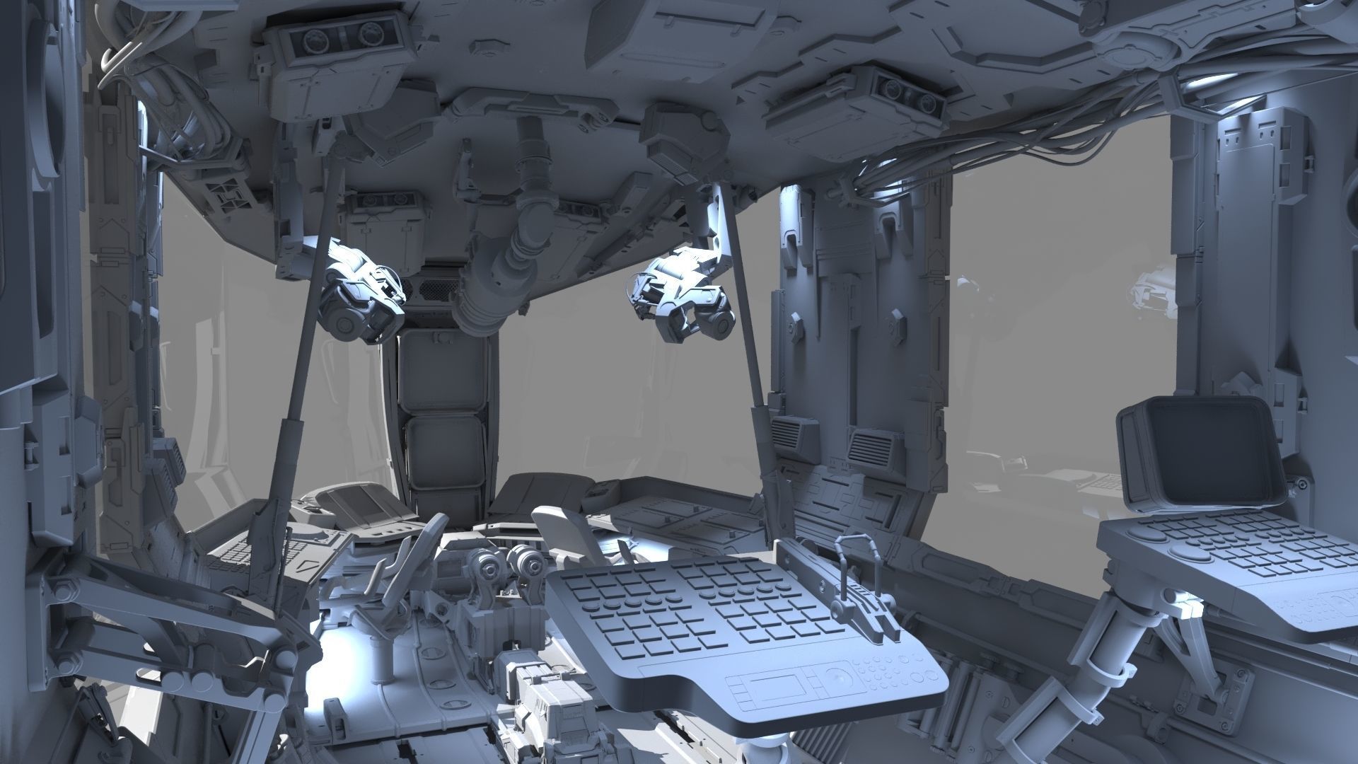 Spaceship Cockpit v5 3D model_8