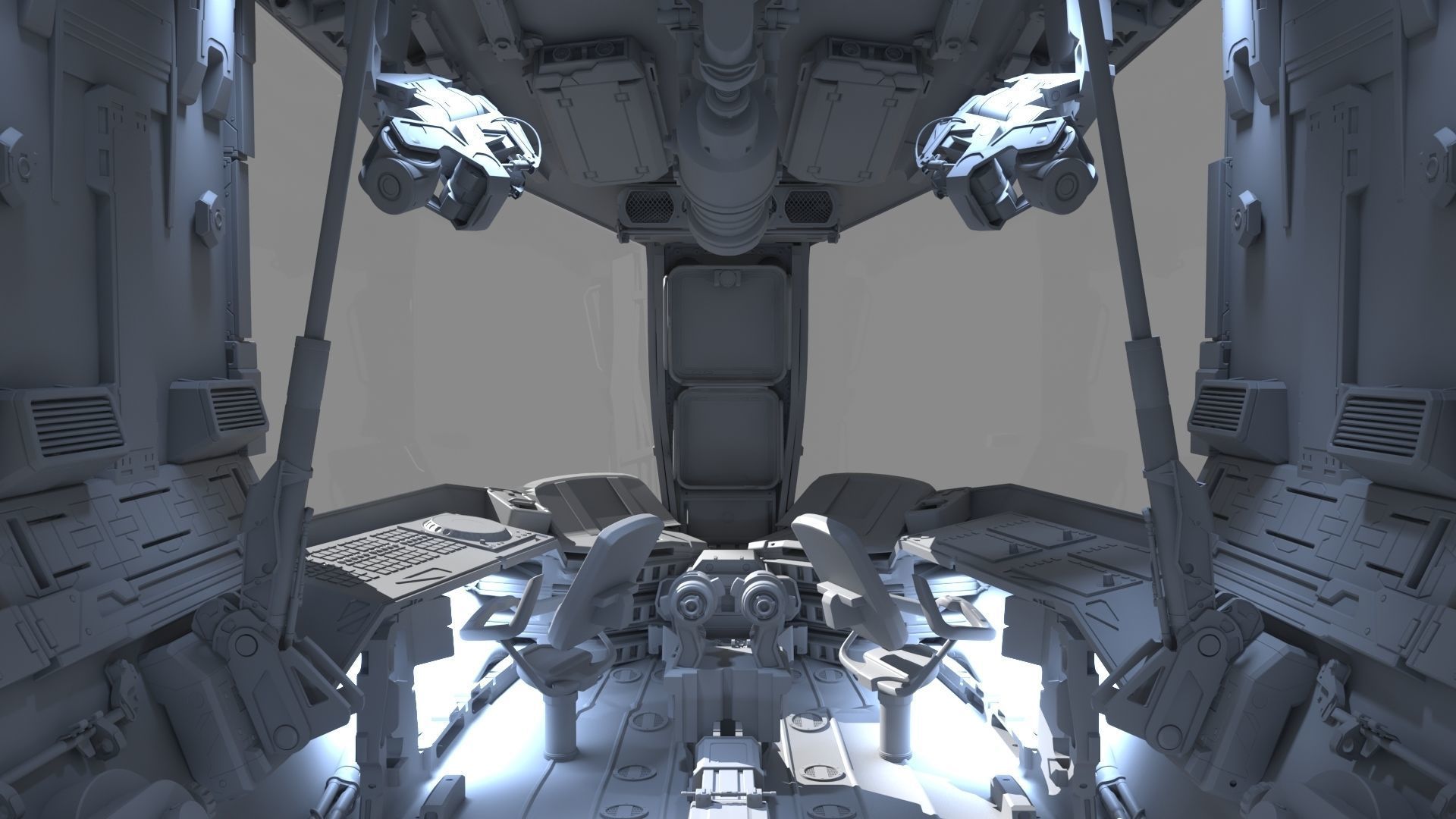 Spaceship Cockpit v5 3D model_10