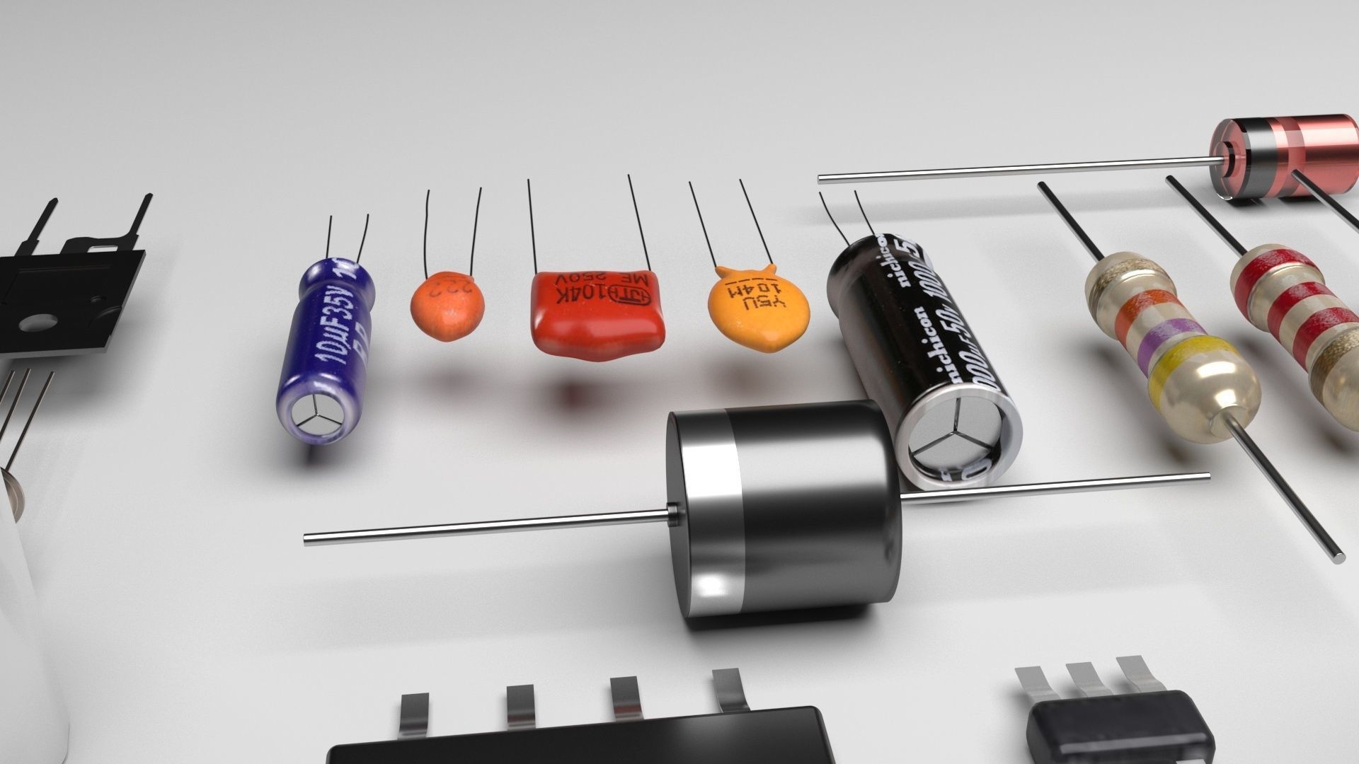 Electronic Components Set 3D model_14