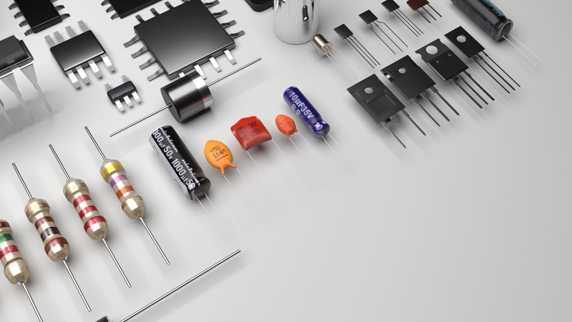Electronic Components Set 3D model_8