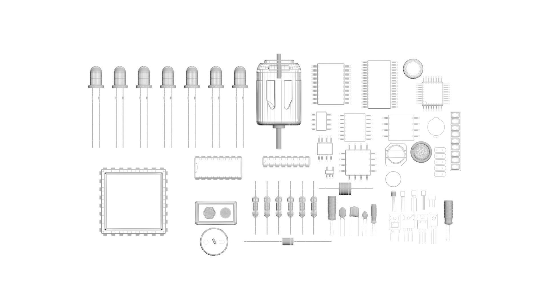 Electronic Components Set 3D model_52