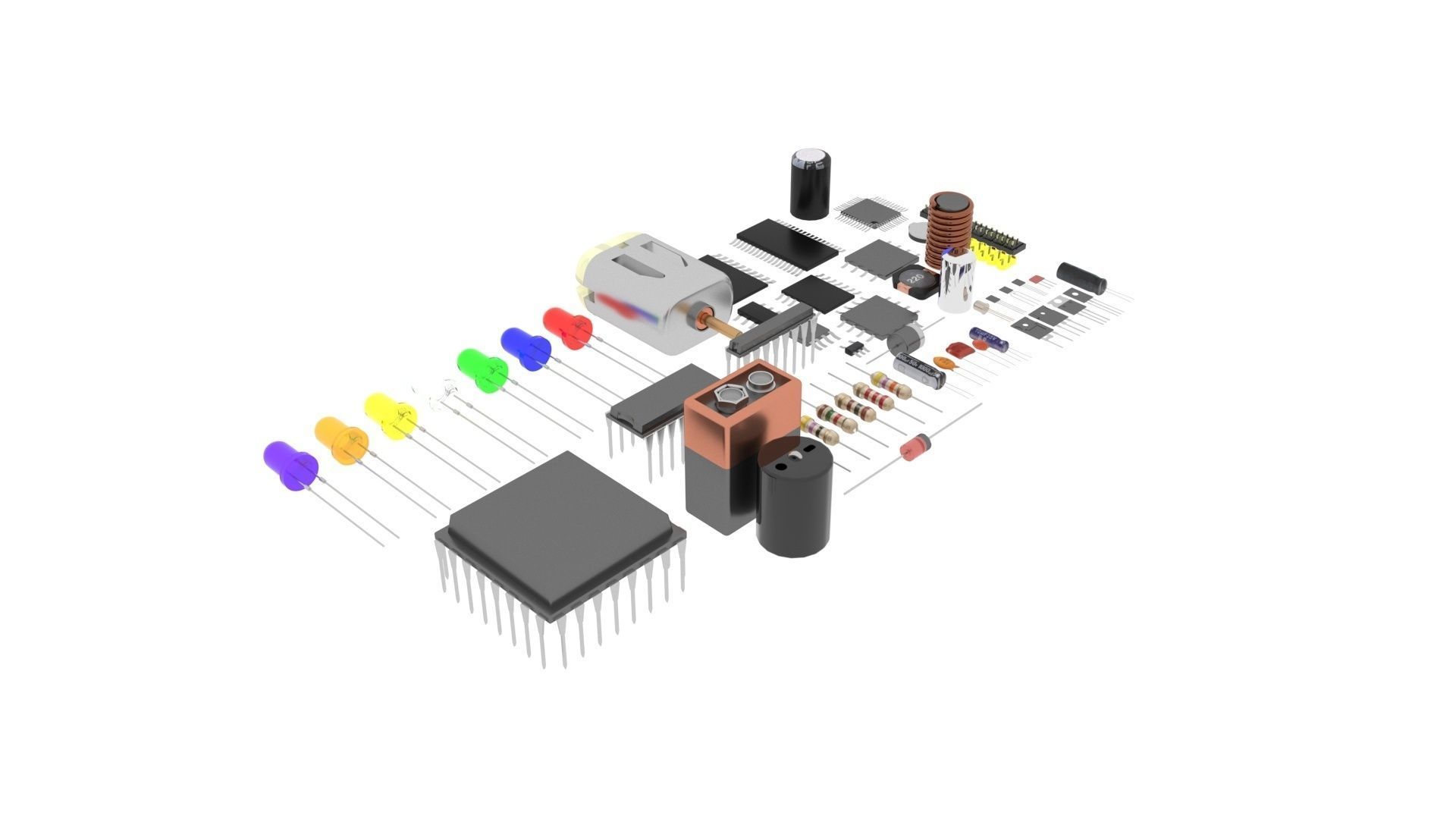 Electronic Components Set 3D model_22