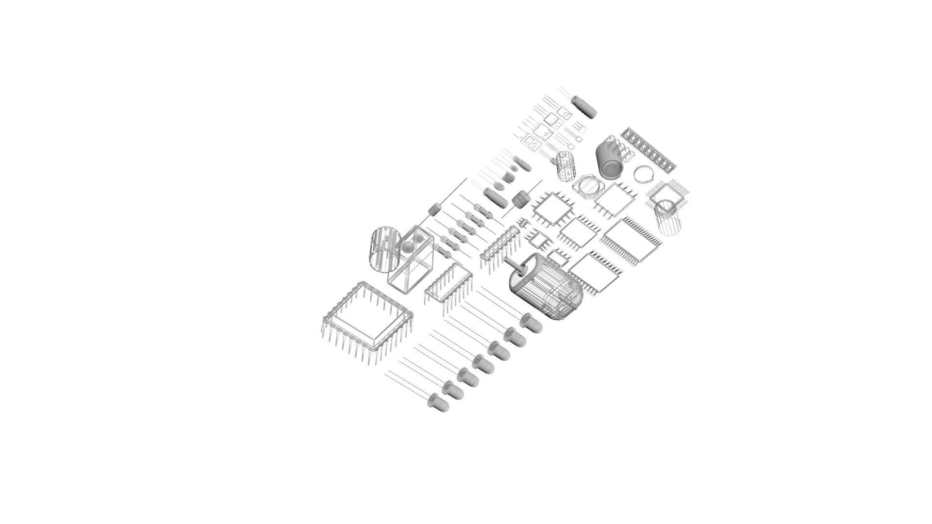 Electronic Components Set 3D model_47