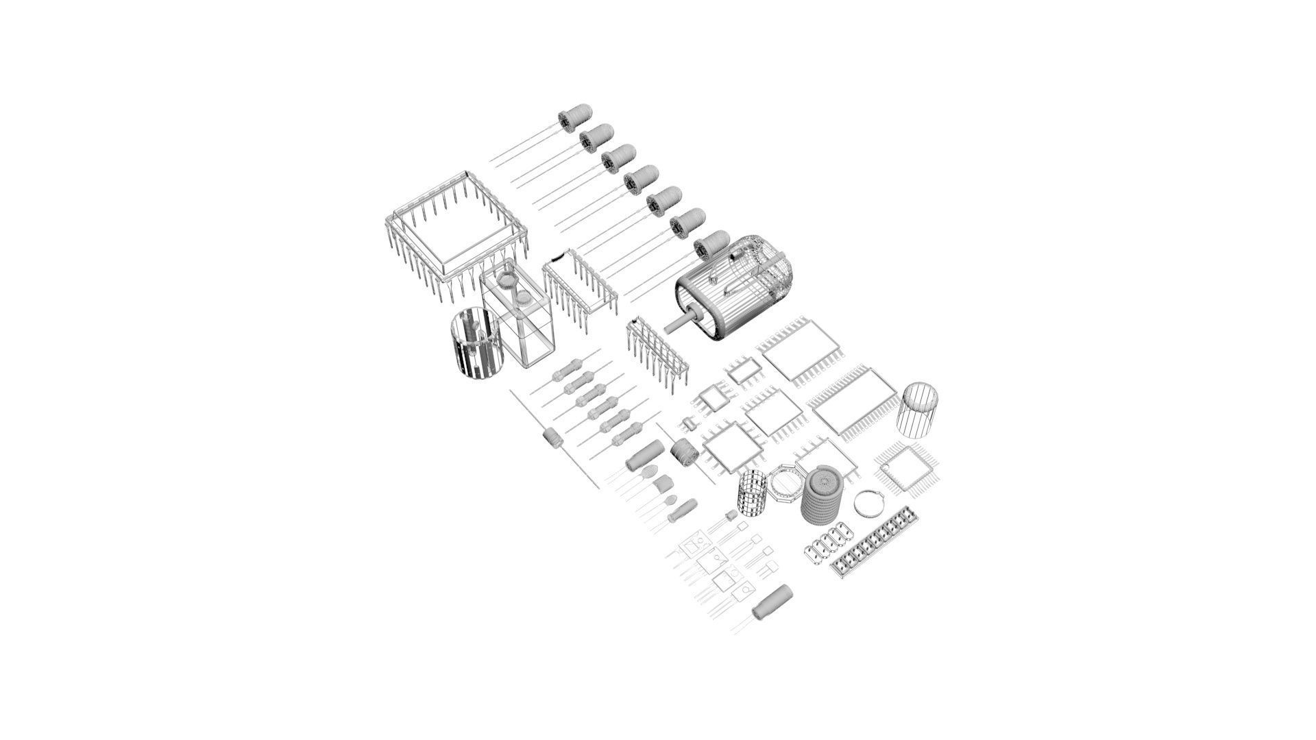 Electronic Components Set 3D model_41