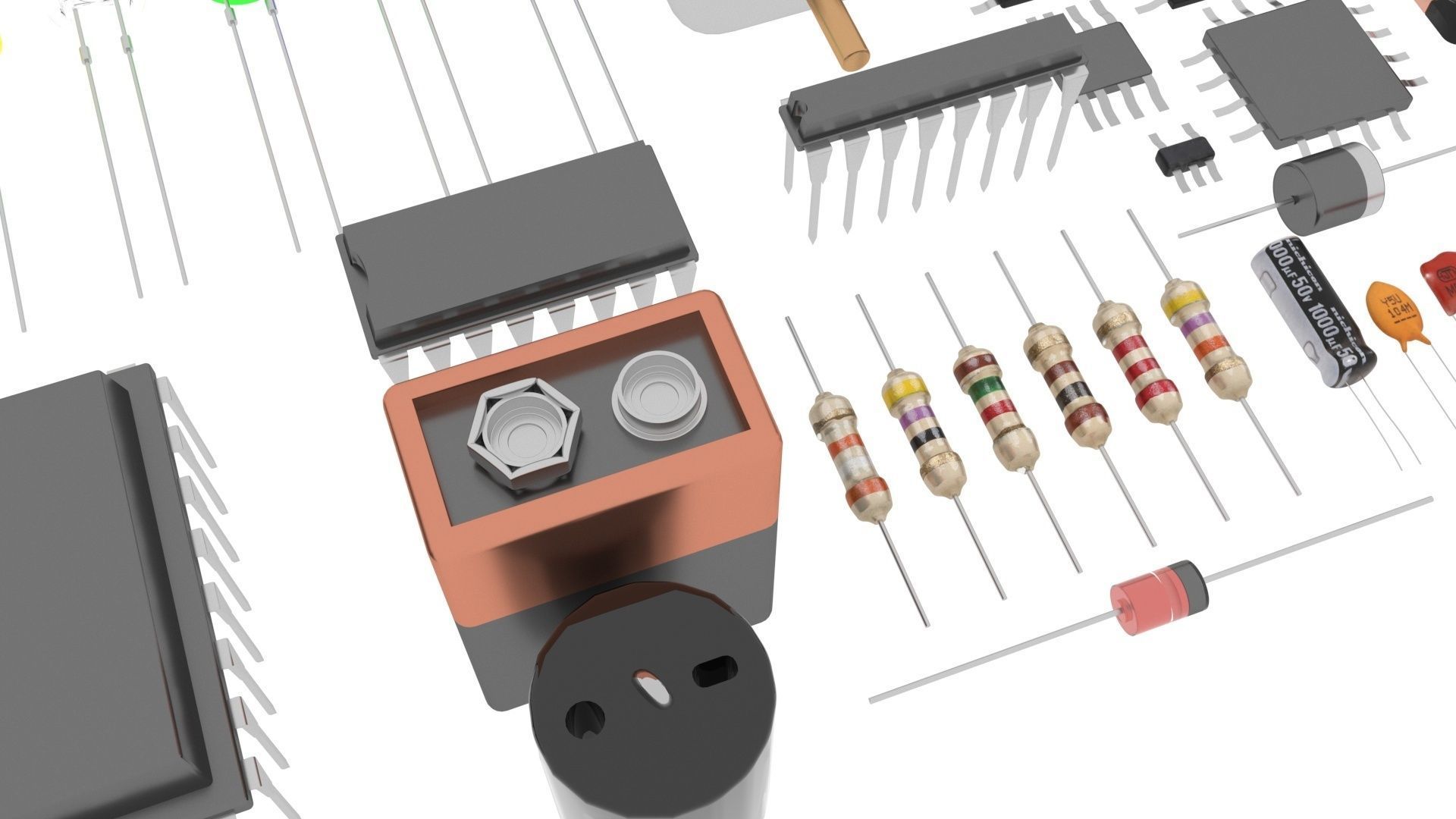 Electronic Components Set 3D model_26