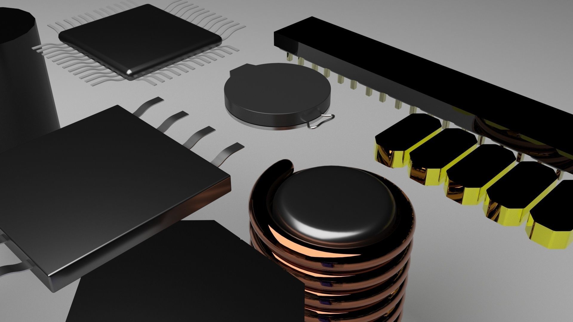 Electronic Components Set 3D model_20