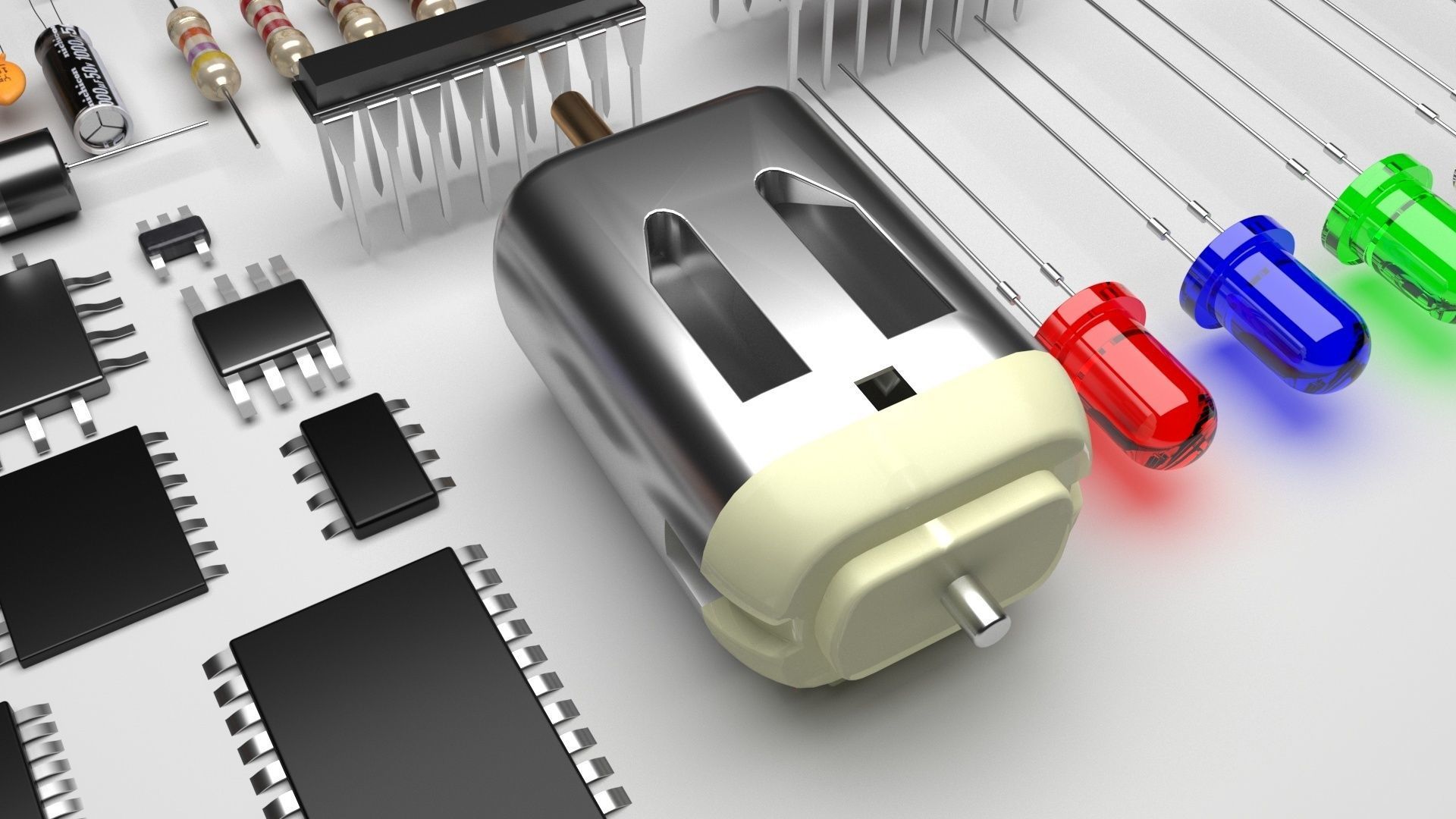 Electronic Components Set 3D model_16